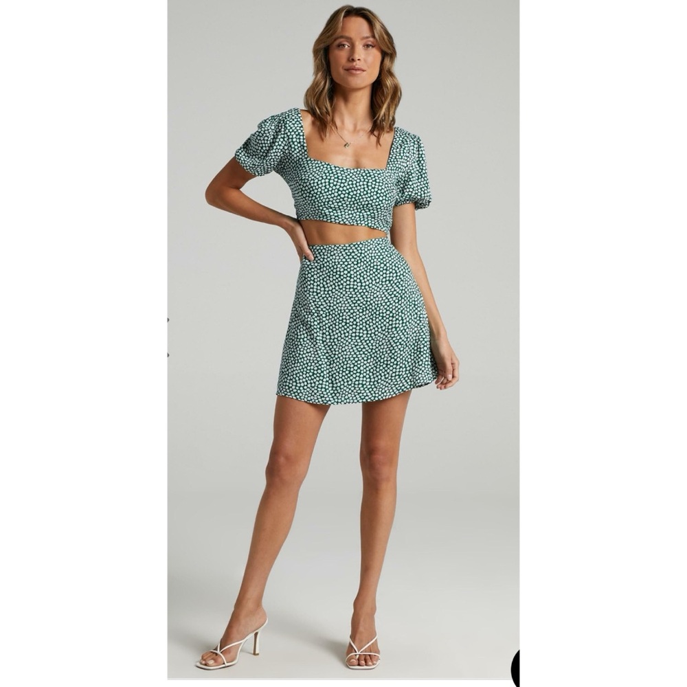 Showpo Are You Up To It top in green floral